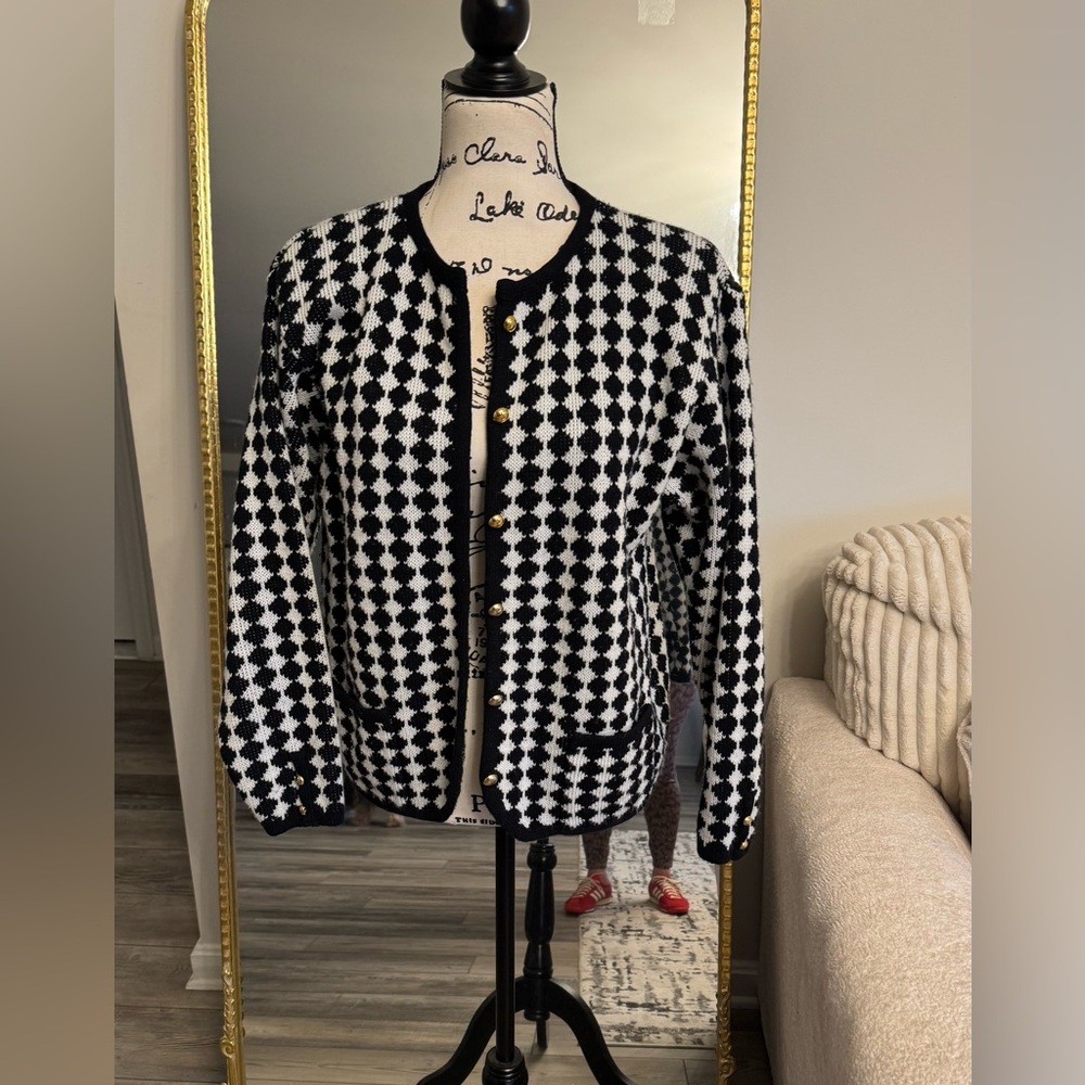 Black and White Patterned Blazer Potomac collection. - Picture 2 of 8
